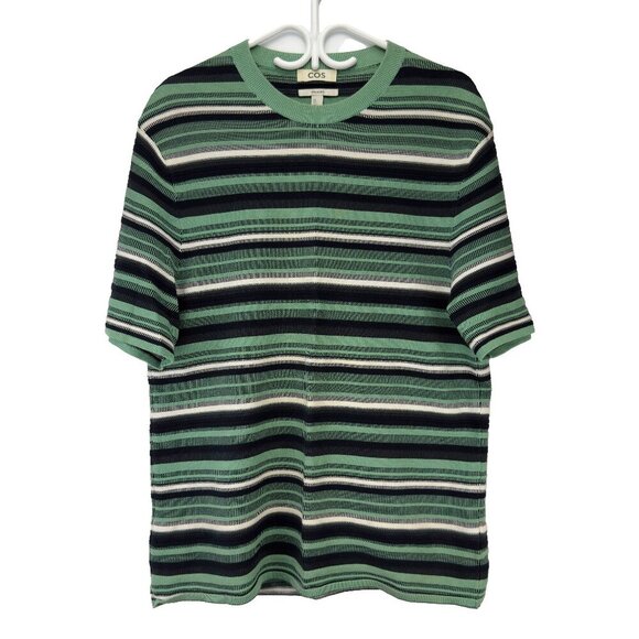 COS Jacquard Knit Cotton Stripe T-Shirt S - Picture 5 of 11